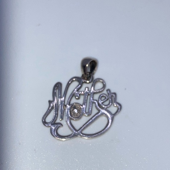Vtg Sterling & Diamond Mother Mom Pendant .9” - Picture 2 of 4